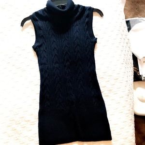 Forever 21 Navy Blue Sleeveless Turtleneck Sweater